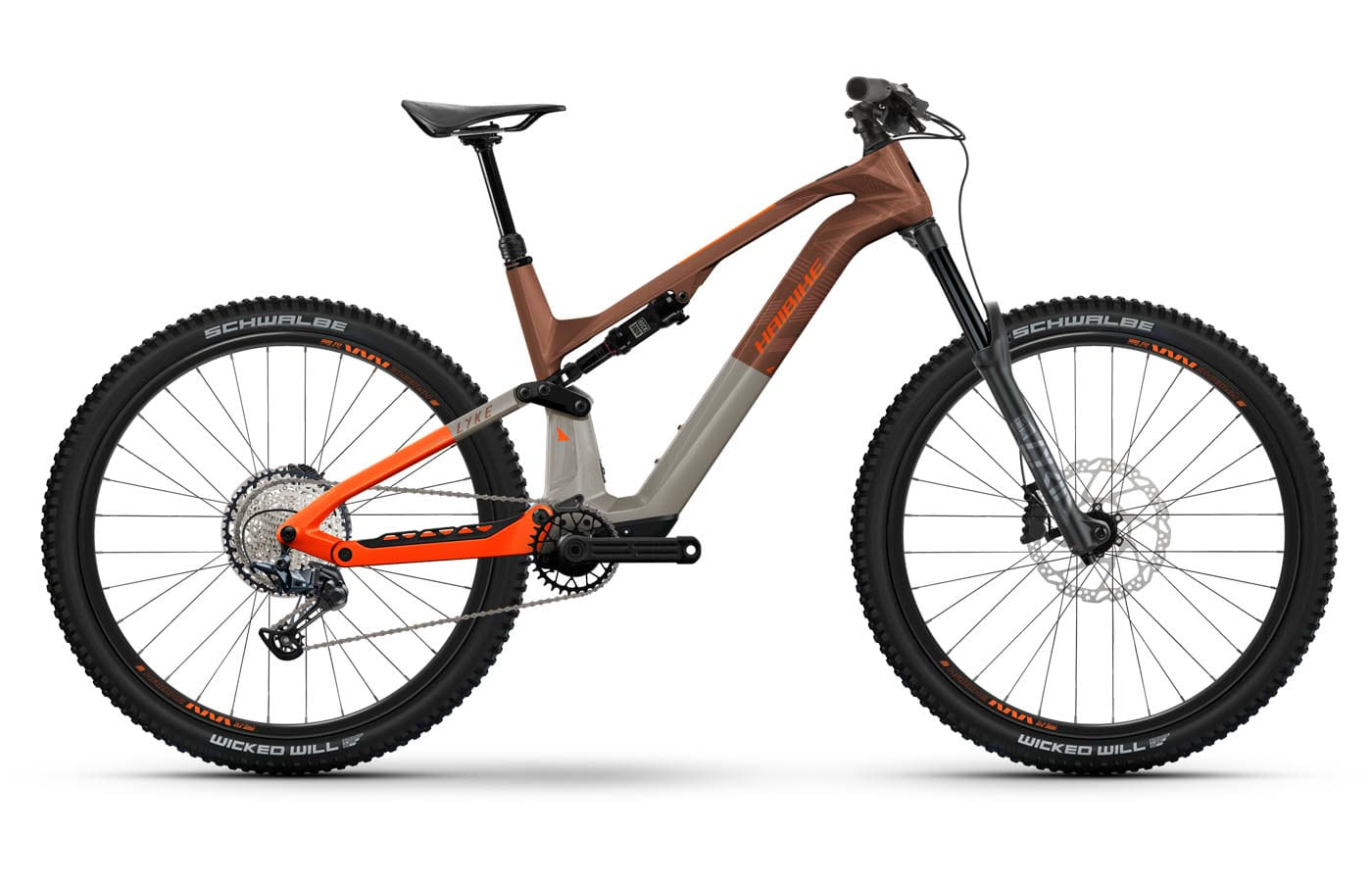 Haibike Lyke CF 10 leather/orange - gloss - 430 Wh - 29 Zoll - Fully (2024)