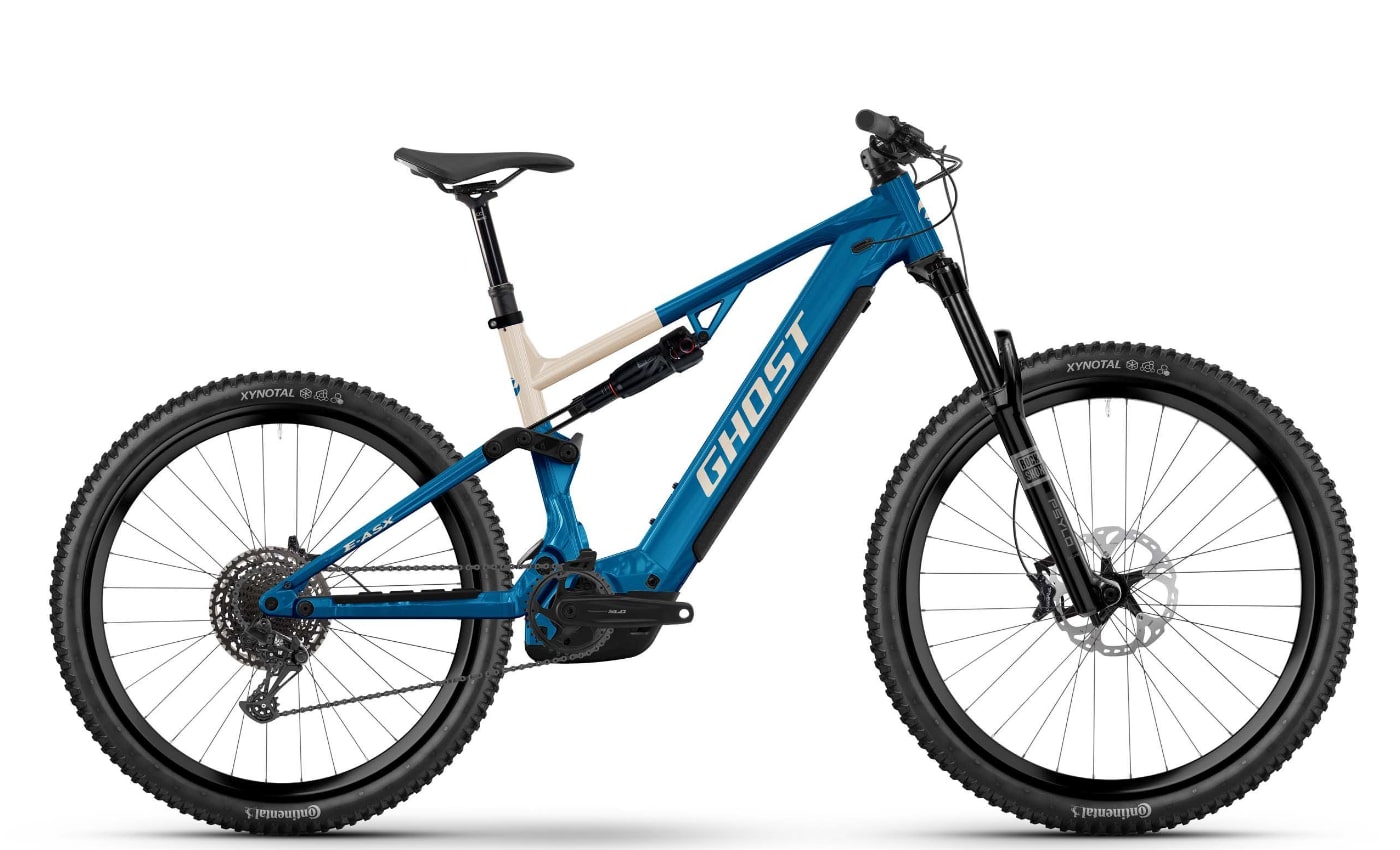 GHOST E-ASX UNIVERSAL HIGH - 29/27,5 Zoll 12K 800Wh Fully - candy  blue/coffee arctic dust
