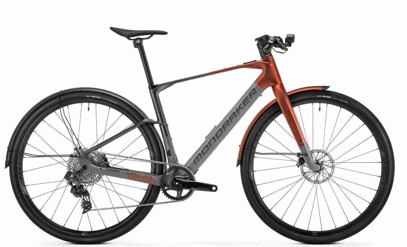 Mondraker Dusty RX Rot Grau - 350 Wh - 28 Zoll - Diamant (2025)