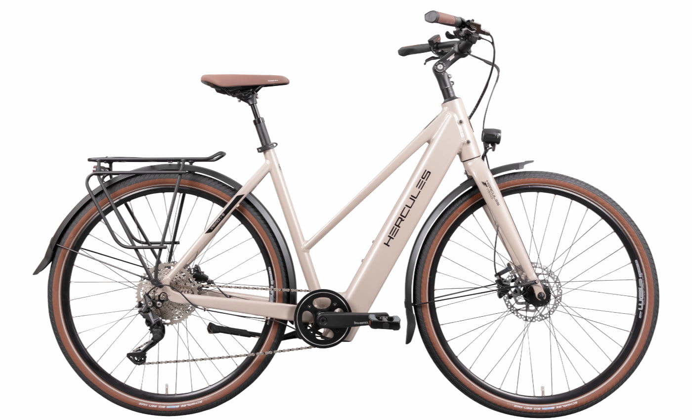 Hercules Urbanico I-10 beige glossy - 410 Wh - 28 Zoll - Trapez (2023)