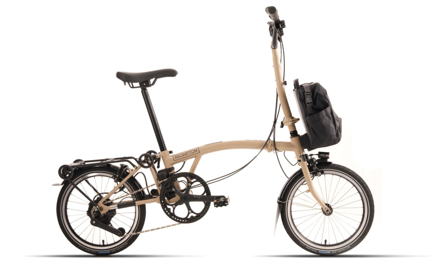 Brompton New C Line Electric High Dune Sand - 345 Wh - 16 Zoll - Faltrahmen (2026)
