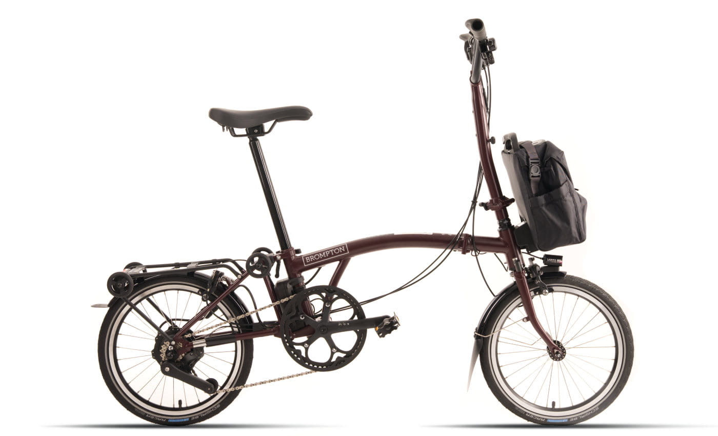 Brompton New C Line Electric High Red Plum - 345 Wh - 16 Zoll - Faltrahmen (2026)