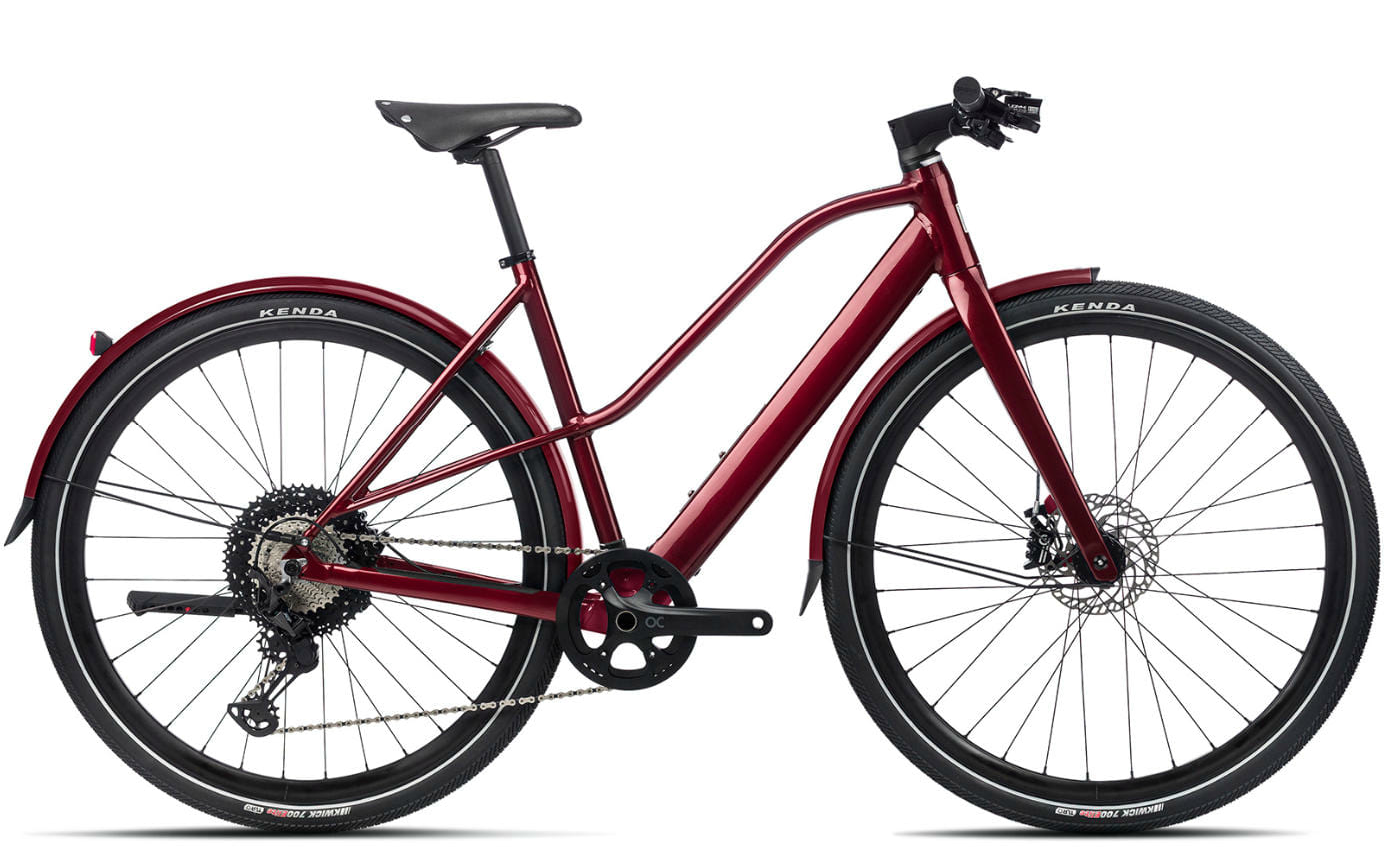 Orbea Vibe Mid H10 Mud Metallic Dark Red - 248 Wh - 28 Zoll - Trapez (2023)
