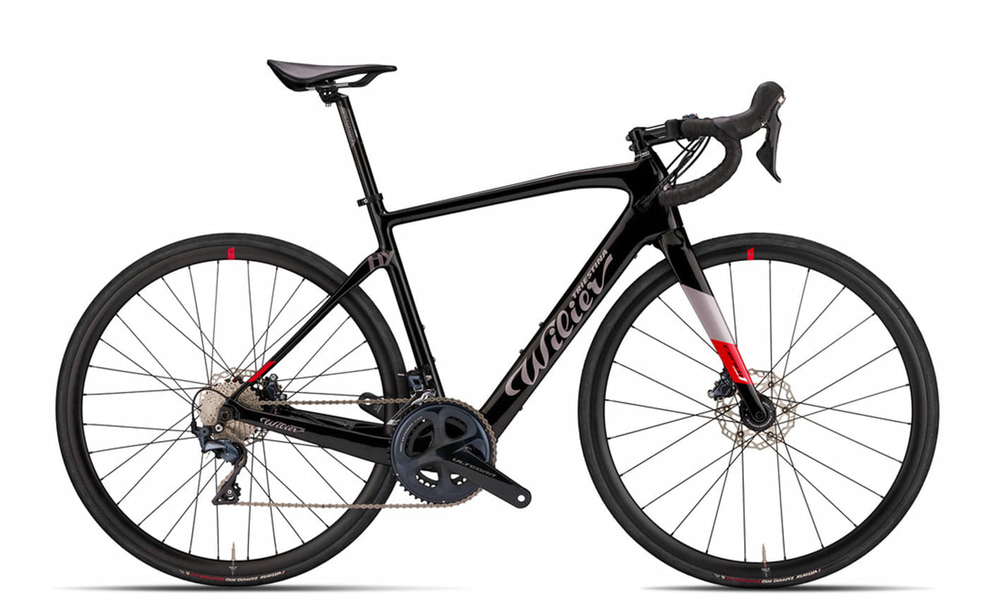 Wilier Cento 1 Hybrid black grey red glossy - 250 Wh - 28 Zoll - Diamant (2023)