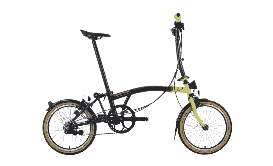 Brompton C Line Explore - Tour de France - Typ M - 16Zoll 6K Faltrad - Black Lacquer - Leaders yellow