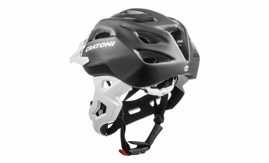 Cratoni C-Maniac Fullface Helm black white matt  MTB Helm mit Kinnbgel