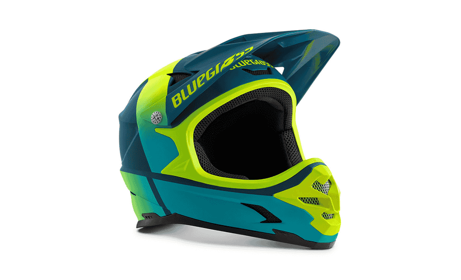 Bluegrass Intox Helm - Petrol Fluo Yellow Matt