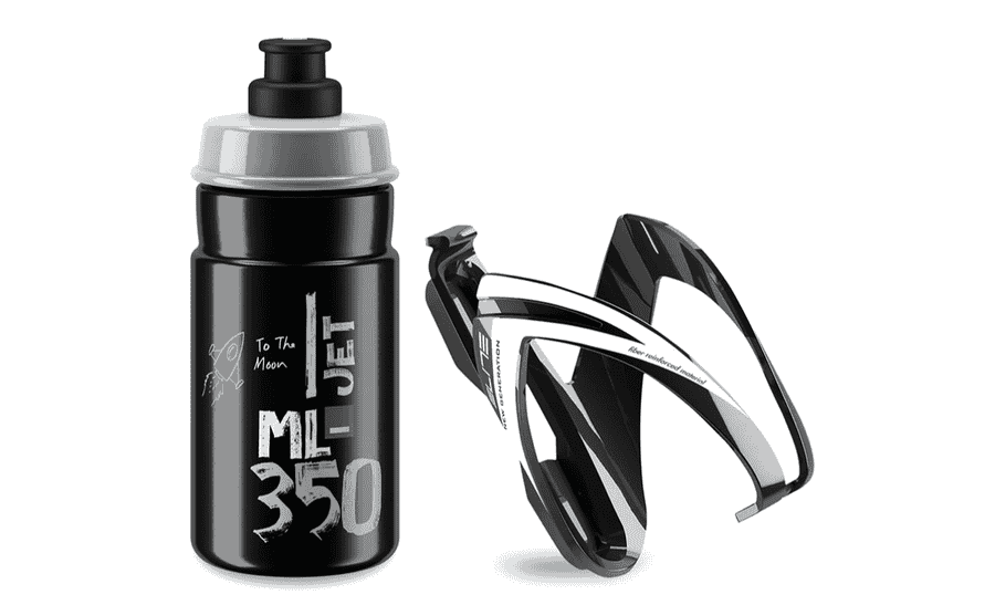Elite Kit Ceo-Kindertrinkflasche mit 350 ml und Ceo-Flaschenhalter - schwarz/grau