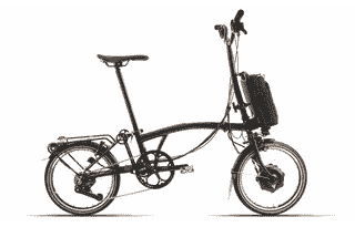 Brompton P-Line Electric Explore 12-speed - Typ H - 16 Zoll 300Wh 12K Faltrad - Midnight Black Metallic
