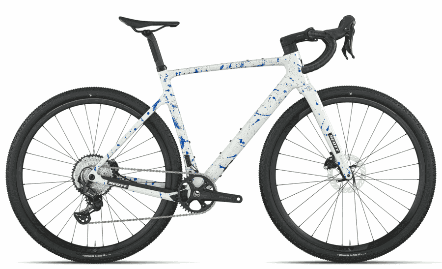 Scott Addict Gravel 30 - 28 Zoll 12K Diamant - white splatter blue