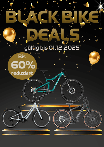 Black Bike Sale – bis zu 60% Rabatt auf E-Bikes und Fahrräder.