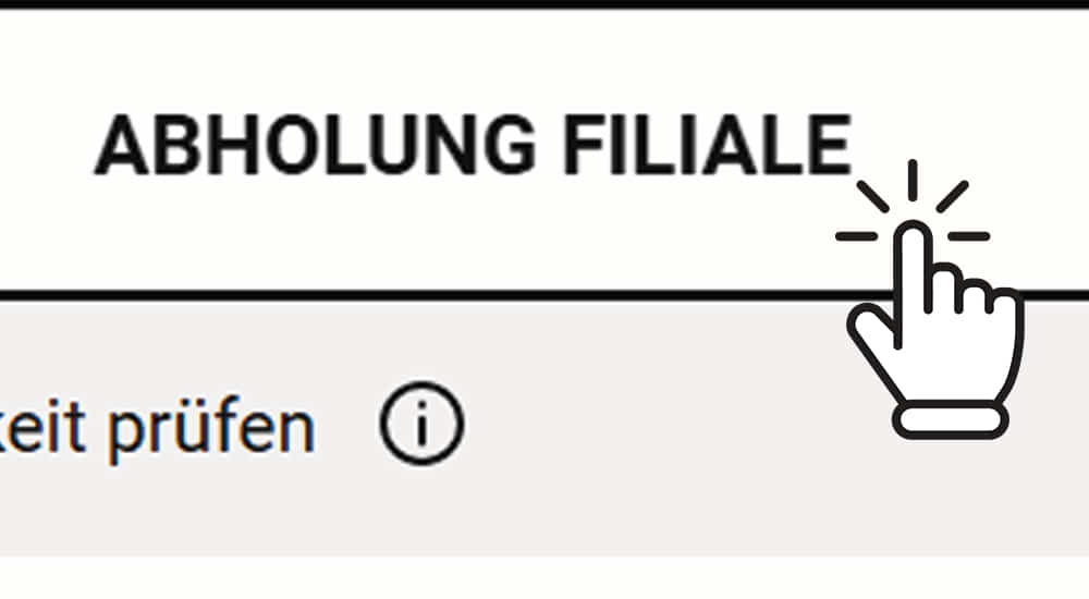 Icon für Schritt 2: Filialabholung auswählen