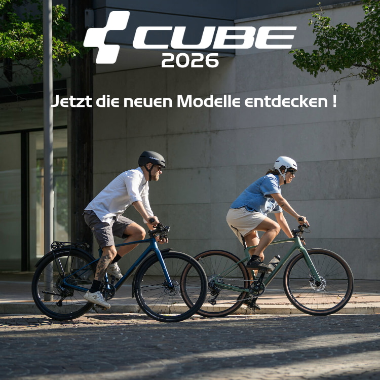 2 Radfahrer mit den Cube Modellen 2026